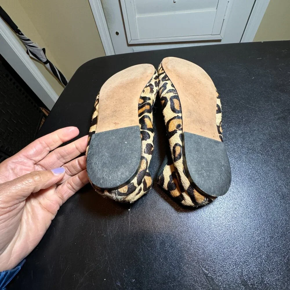 Sam Edelman size 9.5 ballet flats leopard print shoes